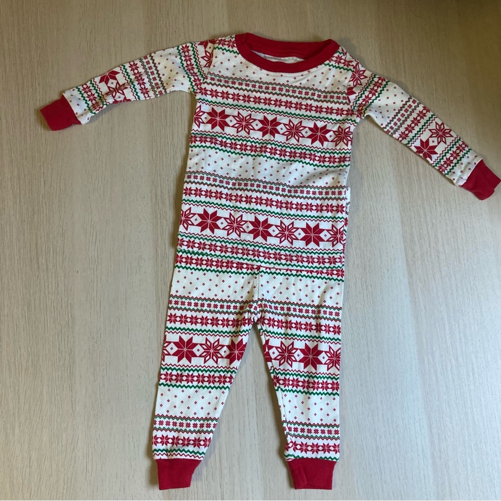 9 month infant Christmas pj’s two piece boy girl holiday time shirt and pants